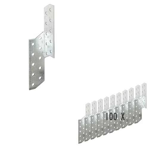 siwitec Sparrenpfettenanker aus sendzimirverzinktem Stahl | links 32 x 32 x 170 mm | 100 Stück | Dachsparren | Anker von siwitec