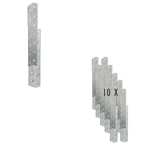 siwitec Sparrenpfettenanker aus sendzimirverzinktem Stahl | rechts 32 x 32 x 210 mm | 10 Stück | Dachsparren | Anker von siwitec
