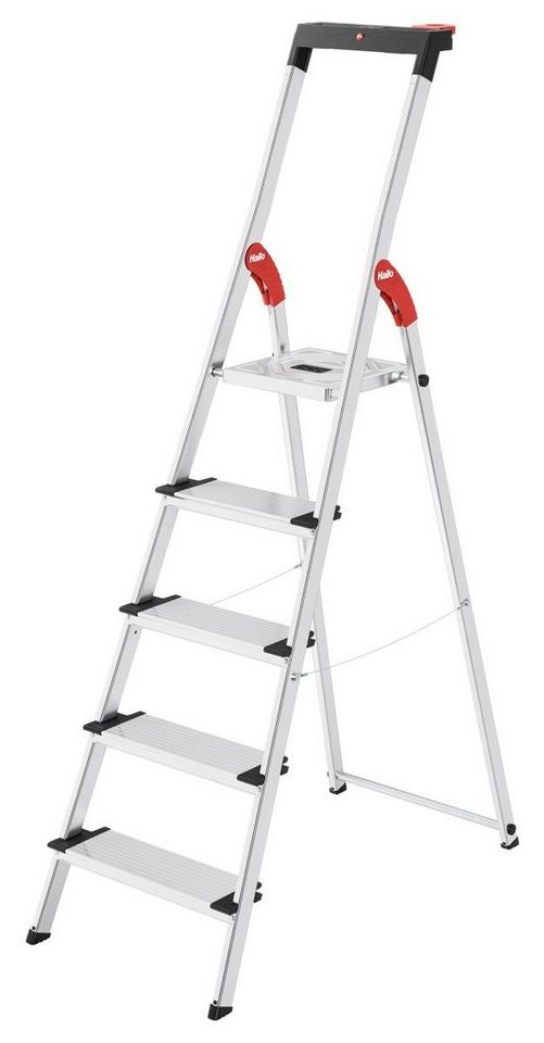 siwitec Stehleiter siwitec by Hailo L75 ComfortLine, 5-stufig 8040-547, Standfläche von 13 cm, hightech-vernietet, belastbar bis zu 150 kg von siwitec