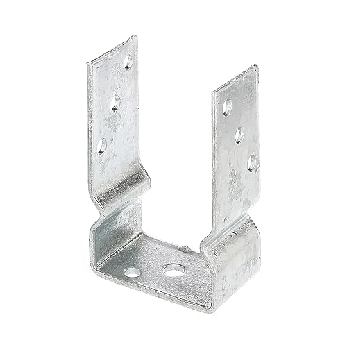 siwitec U-Pfostenträger, lichte Breite 101 mm, 150 mm Gesamtlänge, feuerverzinkter Stahl, CE-Kennzeichnung, Pfostenträger zum Aufschrauben oder Einbetonieren, U Profil Stahl, Bodenanker, Balkenschuh von siwitec