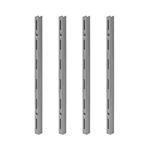 siwitec Wandschienen einreihig in Aluweiss für individuelle Regalsysteme, 1000 x 50 mm Wandschienen im 4er-Set von siwitec