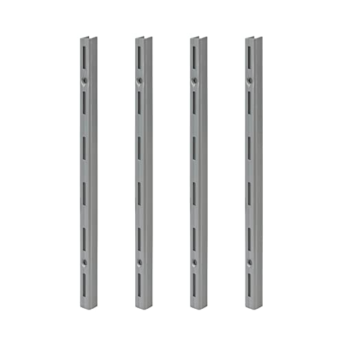 siwitec Wandschienen einreihig in Aluweiss für individuelle Regalsysteme, 1500 x 50 mm Wandschienen im 4er-Set von siwitec