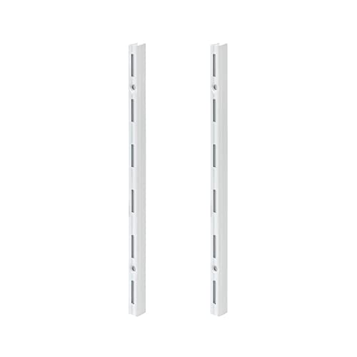 siwitec Wandschienen einreihig in Weiss für individuelle Regalsysteme, 1000 x 50 mm Wandschienen im 2er-Set von siwitec