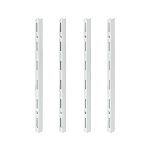 siwitec Wandschienen einreihig in Weiss für individuelle Regalsysteme, 1000 x 50 mm Wandschienen im 4er-Set von siwitec