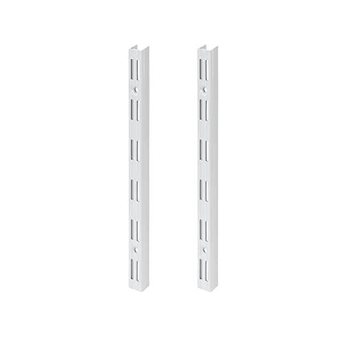 siwitec Wandschienen zweireihig in Weiss für Regalsysteme, 1500 x 50 mm Wandschienen im 2er-Set von siwitec