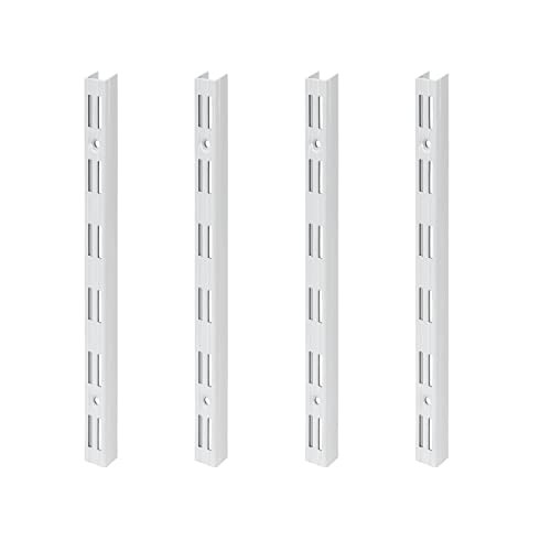 siwitec Wandschienen zweireihig in Weiss für Regalsysteme, 1500 x 50 mm Wandschienen im 4er-Set von siwitec