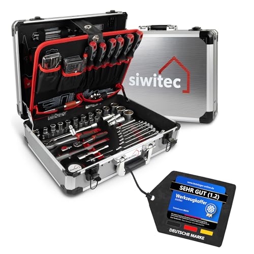 siwitec Werkzeugkoffer 140-teilig | Werkzeug Set CRV | Werkzeugkasten gefüllt mit Zangen, Schraubendrehern, Schlüsselsatz uvm | Profi Werkzeugkoffer siwitec Werkzeugkoffer 140-teilig | Werkzeug Set CRV | Werkzeugkasten gefüllt mit Zangen, Schraubendrehern, Schlüsselsatz uvm | Profi Werkzeugkoffer von siwitec