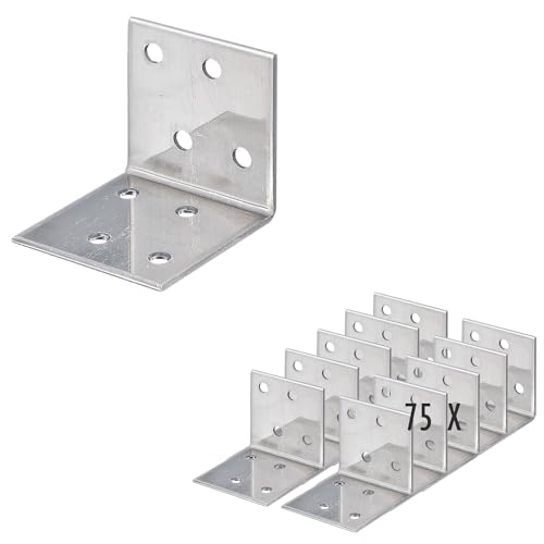 siwitec Winkelverbinder aus rostfreiem Edelstahl | 40 x 40 x 40 mm | 75 Stück | Holzverbinder mit Korrosionsschutz | gleichschenklig | für leichte Holzkonstruktionen von siwitec