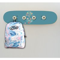 Skateboard Garderobenleiste - Flower Skull von skatehome