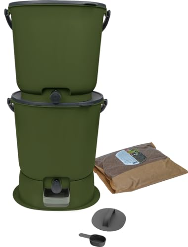 Bokashi Essential Komposter 2 Stück 15,3 l + 1 kg Brain + 1 Base-Olive von skaza Exceeding Expectations.