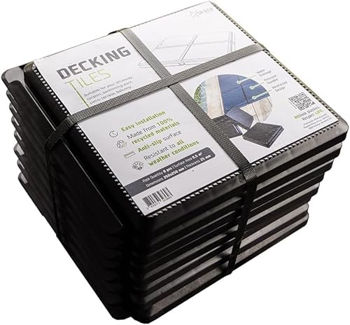 Skaza Balkon Boden – Terrassenplatten Außenbereich mit Klicksystem, Wetterfeste Balkonfliesen - Belastbar bis 1000 kg, Modular & Rutschfest - 100% Recycelt - 32 Fliesen 2 m² - Schwarz (4) von skaza Exceeding Expectations.