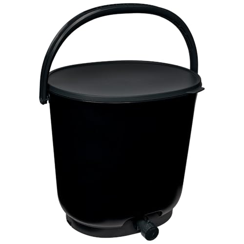 Skaza Bokashi Essential Biomülleimer Küche (15,3 Liter) – Komposteimer Küche und Garten aus recyceltem Kunststoff – Starter-Set + incl. 1 kg Fermentation Starter (Schwarz) von skaza Exceeding Expectations.