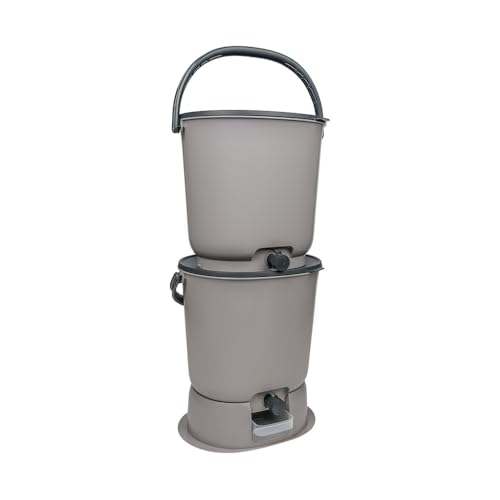 Skaza Bokashi Essential Biomülleimer Küche Set (2 x 15,3 Liter) + Base – Komposteimer Küche und Garten aus recyceltem Kunststoff – Starter Set + incl. 1 kg Fermentation Starter (Hellgrau) von skaza Exceeding Expectations.