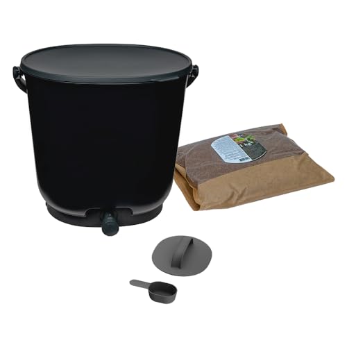 Skaza Komposter für die Küche, aus recyceltem Kunststoff, 15,3 l, Schwarz und Grau von skaza Exceeding Expectations