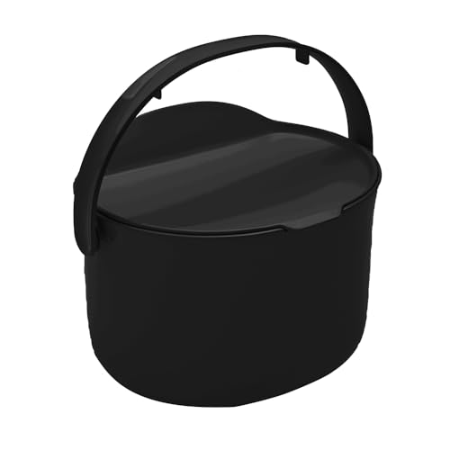Skaza Daily Biomülleimer Küche 3,3 Liter – mit Deckel und Henkel – Einhändiges Öffnen – Abfalleimer aus Postconsumer-Recyceltem Kunststoff (Schwarz) von skaza Exceeding Expectations.