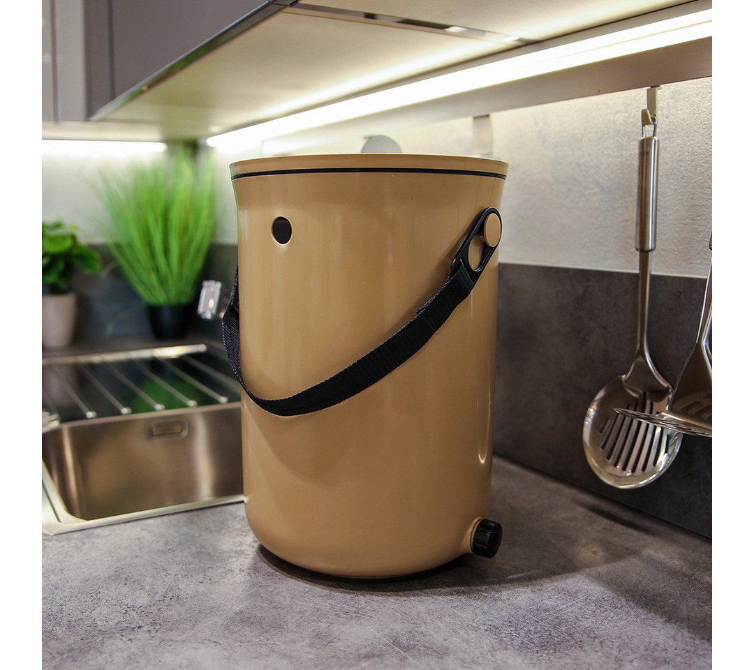 skaza Exceeding Expectations Biomülleimer Bokashi Organko 2, Küchenkomposter 9,6L Geruchsdicht Bokashi Fermentation mit Zubehör von skaza Exceeding Expectations