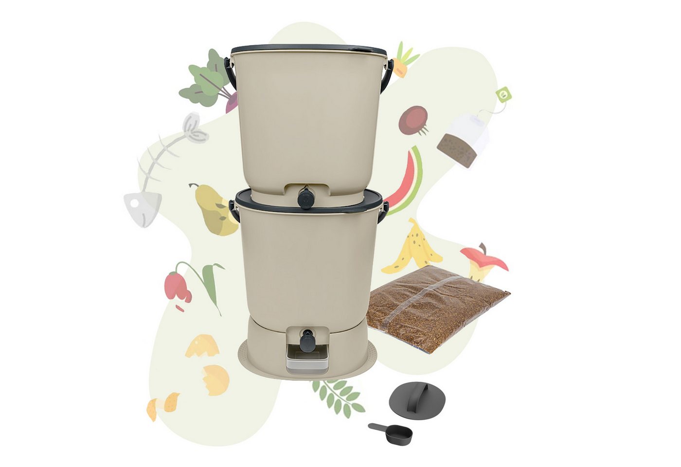 skaza Exceeding Expectations Komposter Bokashi Starter Set mit 2 Eimern und Ferment, 15,3 l skaza Exceeding Expectations Komposter Bokashi Starter Set mit 2 Eimern und Ferment, 15,3 l von skaza Exceeding Expectations