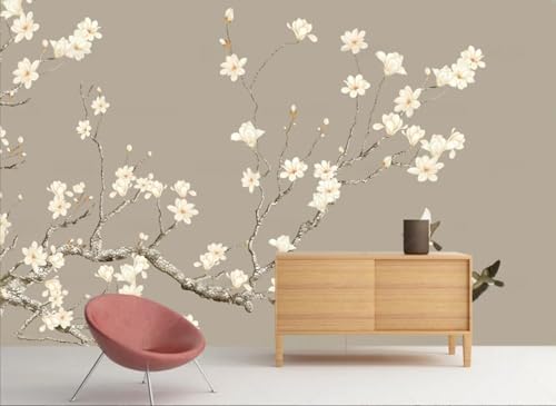 Fototapete 3d effekt Vögel Tapete Schlafzimmer Wohnzimmer Handgemalte Chinesische Blumen Und Vögel Weiße Magnolienblüten 350cmx245cm Wandbelag, Wandbild, Wanddeko von skdhlifpj