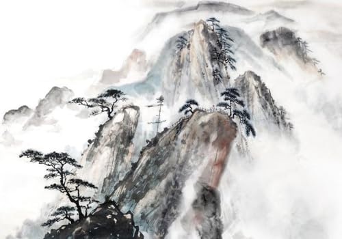 skdhlifpj Fototapete 3d Effekt Berge Landschaft 300cmx210cm Wandbild xxl Schlafzimmer wohnzimmer Tusche-Landschaft Schwarz-Weiß-Kiefern Wandbelag Wanddeko skdhlifpj Fototapete 3d Effekt Berge Landschaft 300cmx210cm Wandbild xxl Schlafzimmer wohnzimmer Tusche-Landschaft Schwarz-Weiß-Kiefern Wandbelag Wanddeko von skdhlifpj