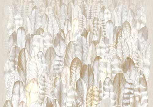skdhlifpj Fototapete 3d Effekt Federn 400cmx280cm Wandbild xxl Schlafzimmer wohnzimmer Vintage-Farbene Federn Wandbelag Wanddeko von skdhlifpj