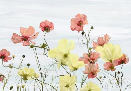 skdhlifpj Fototapete 3d Effekt Rote Blumen 200cmx140cm Wandbild xxl Schlafzimmer wohnzimmer Aquarellgemälde Mit Mohnblumen Und Blättern Wandbelag Wanddeko von skdhlifpj