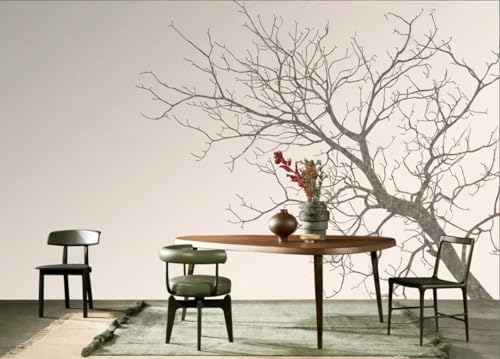 skdhlifpj Fototapete 3d Effekt Schwarz-Weiße Bäume 400cmx280cm Wandbild xxl Schlafzimmer wohnzimmer Tropische Pflanzen Abstrakter Wald Äste Wandbelag Wanddeko von skdhlifpj