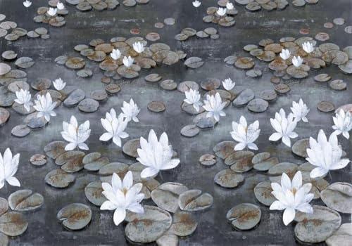 skdhlifpj Fototapete 3d Effekt Vintage-Blumen 150cmx105cm Wandbild xxl Schlafzimmer wohnzimmer Lotusblumen Im Chinesischen Stil Wandbelag Wanddeko von skdhlifpj