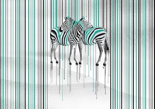 skdhlifpj Fototapete 3d Effekt Zebra 350cmx245cm Wandbild xxl Schlafzimmer wohnzimmer Schwarz-Weiße Farbstreifen Wandbelag Wanddeko von skdhlifpj