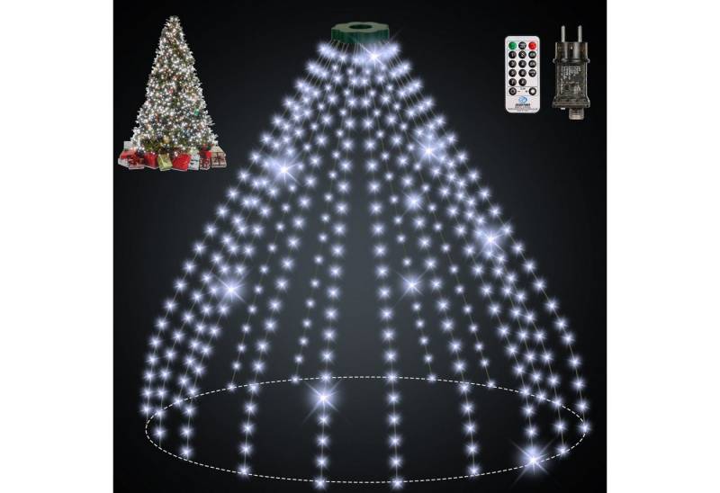 skelo LED-Lichterkette Lichterkette Weihnachtsbaum mit Ring, 2.5M 16 Stränge 400 LED-Lichter, 400-flammig, mit 5 m Zuleitung weihnachtsbeuleuchtung innen 8 Modi Timer skelo LED-Lichterkette Lichterkette Weihnachtsbaum mit Ring, 2.5M 16 Stränge 400 LED-Lichter, 400-flammig, mit 5 m Zuleitung weihnachtsbeuleuchtung innen 8 Modi Timer von skelo