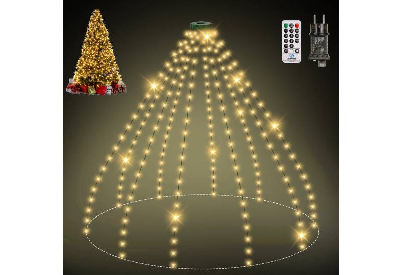skelo LED-Lichterkette Lichterkette Weihnachtsbaum mit Ring, 2.5M 16 Stränge 400 LED-Lichter, 400-flammig, mit 5 m Zuleitung weihnachtsbeuleuchtung innen 8 Modi Timer skelo LED-Lichterkette Lichterkette Weihnachtsbaum mit Ring, 2.5M 16 Stränge 400 LED-Lichter, 400-flammig, mit 5 m Zuleitung weihnachtsbeuleuchtung innen 8 Modi Timer von skelo