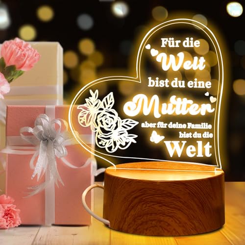 skelo Muttertagsgeschenk| Geburtstagsgeschenk für Mama| Mama Geschenk| Geschenke für Mama| Beste Mama Geschenk| Mutter Geschenk| Personalisiertes LED Nachtlicht von skelo