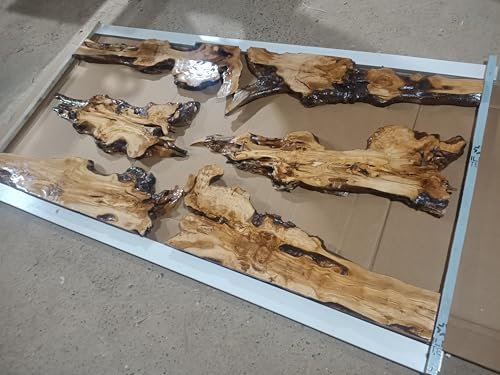 Live Edge Olive Root Slabs Set for DIY Epoxy Dining Table Projects, Ready to be Resin Table, Cleared Wood Slabs for Epoxy Resin Project (80x160) von skilled hands