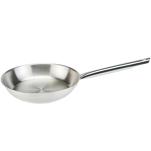 SKK professionale Hochrand-Pfanne Ø 32 cm - runde induktionsfähige Bratpfanne aus 18/10 Edelstahl - rostfreie Edelstahlpfanne von SKK