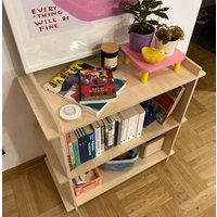 1x2 Comby Lagerung Montessori Regal Modernes Bücherregal Kallax Sperrholz Japandi Design Für Spielzeug Spiele Kinder 81x81x33cm/32x32x13Inch von skleia