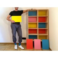 2x4 Modular Color Back Bücherregal/Schrank Für Schallplatten, Bücher, Spielzeug, Brettspiele, Spielesammlungen, Büro 150x81x33cm von skleia