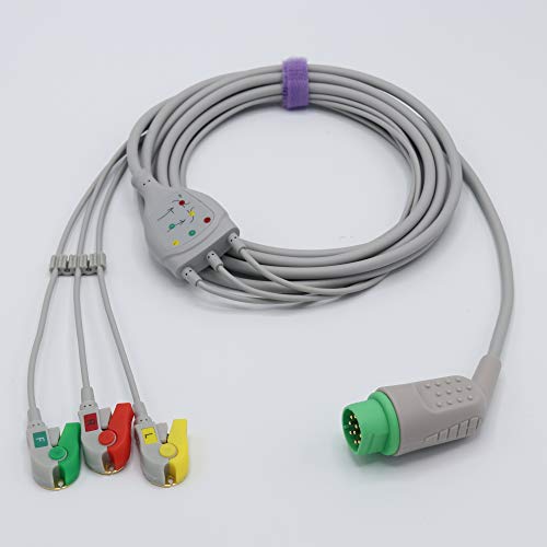 skmeditec 3 Lead Pinch IEC ECG/EKG kompatibel mit Draeger-Siemens Sirecust 620 von skmeditec