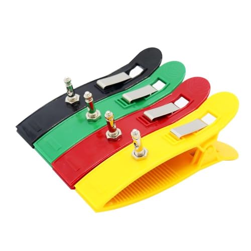 skmeditec 4-teiliges Universal EKG/EKG Adapter Elektroden Gliedmaßenklemmen-Set für Erwachsene, mehrere Farbelektroden für 4mm Bananen, 3mm Nadeln, Snap und Pinch von skmeditec