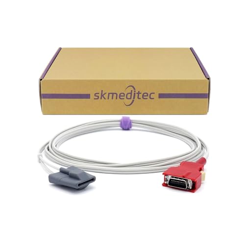 skmeditec Compatible with Masimo SpO2 Sensor, 9.8 FT Silicone Soft Finger Sleeve Probe with 20 Red Pins Connector von skmeditec