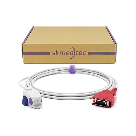 skmeditec Compatible with Masimo SpO2 Sensor 2256 2257 for Pediatric Children, 9.8 FT Finger Clip Probe with 20 Red Pins Connector von skmeditec