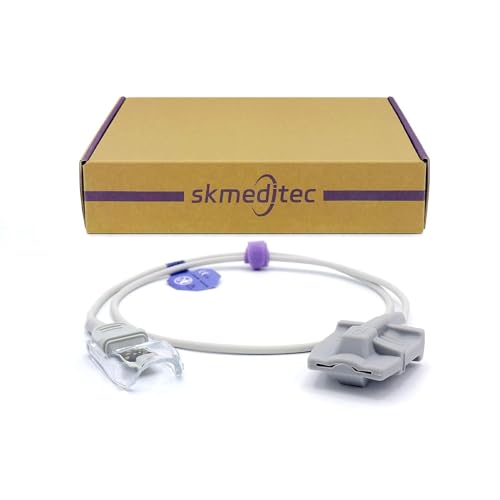 skmeditec SpO2-Sensor 3,2 Fuß kompatibel mit Masimo 4050 SpO2-Modul, wiederverwendbare große Clip-Sonde mit RD-Set-Anschluss mit Chip skmeditec SpO2-Sensor 3,2 Fuß kompatibel mit Masimo 4050 SpO2-Modul, wiederverwendbare große Clip-Sonde mit RD-Set-Anschluss mit Chip von skmeditec