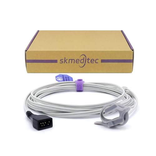 skmeditec kompatibel mit Nonin SpO2-Sensor, 9,8 Fuß Silikon-Fußwickelsonde mit 7-poligem Anschluss von skmeditec