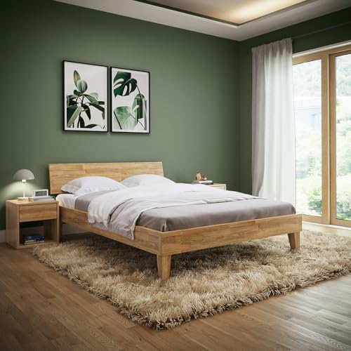 skølm Asgard Bett 140x200 cm aus Massivholz, Hauptbett, Doppelbett aus Eiche, Natur lackiertes Holzbett, Bettgestell aus Holz skølm Asgard Bett 140x200 cm aus Massivholz, Hauptbett, Doppelbett aus Eiche, Natur lackiertes Holzbett, Bettgestell aus Holz von skølm