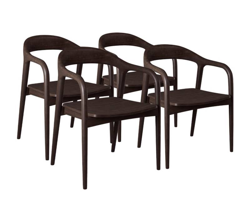 skølm Esszimmerstuhl Sól (Spar-Set auch mit Polsterung erhältlich, 4 St), Armlehnestuhl aus Massivholz, dunkelbraun von skølm