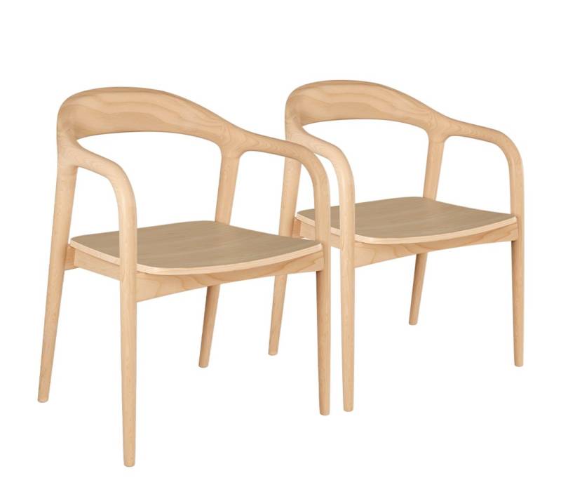 skølm Esszimmerstuhl Sól (Spar-Set auch mit Sitzpolster, 2 St), Armlehnestuhl aus Massivholz, natur von skølm