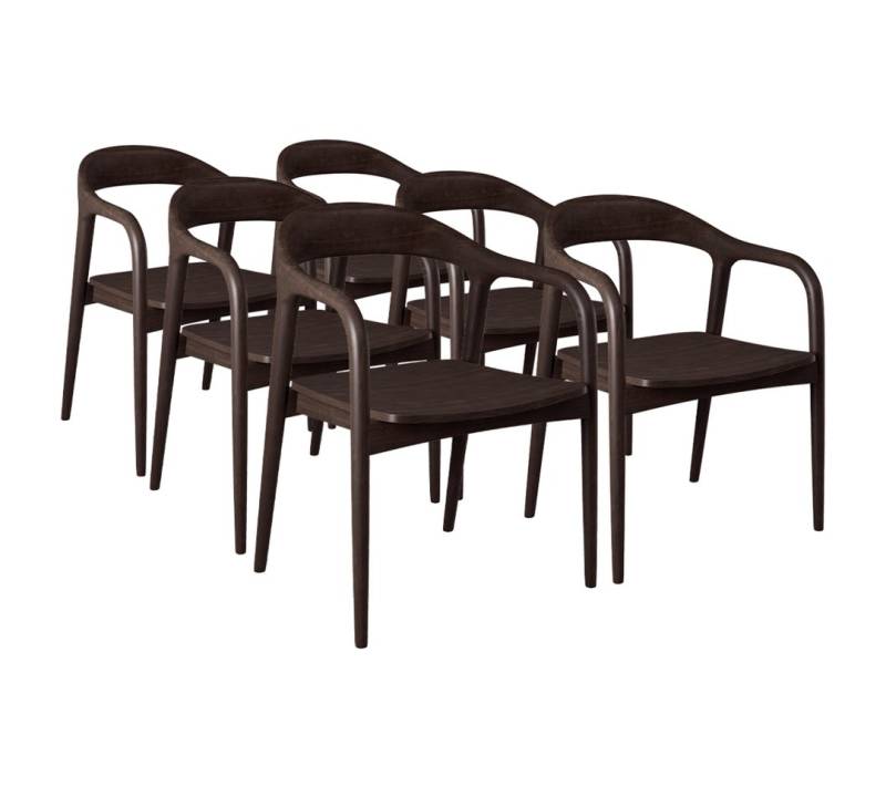 skølm Esszimmerstuhl Sól (Spar-Set auch mit Sitzpolster erhältlich, 6 St), Armlehnestuhl aus Massivholz, dunkelbraun von skølm