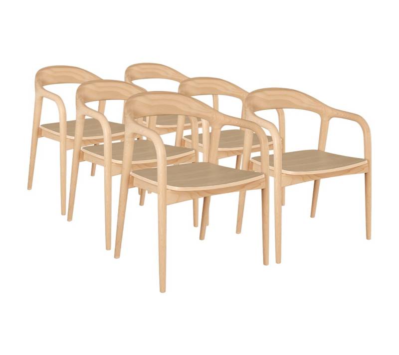 skølm Esszimmerstuhl Sól (Spar-Set auch mit Sitzpolster erhältlich, 6 St), Armlehnestuhl aus Massivholz, natur von skølm