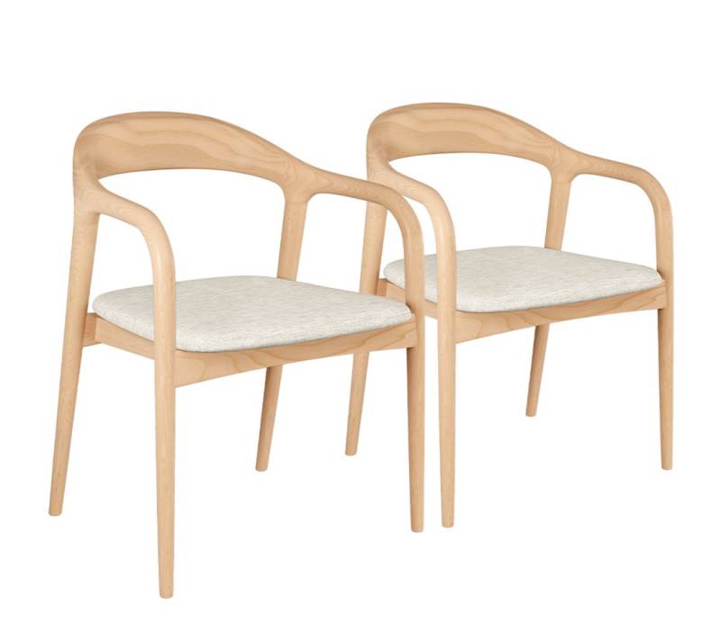 skølm Esszimmerstuhl Sól (Spar-Set auch ohne Sitzpolster erhältlich, 2 St), Armlehnestuhl aus Massivholz, natur von skølm