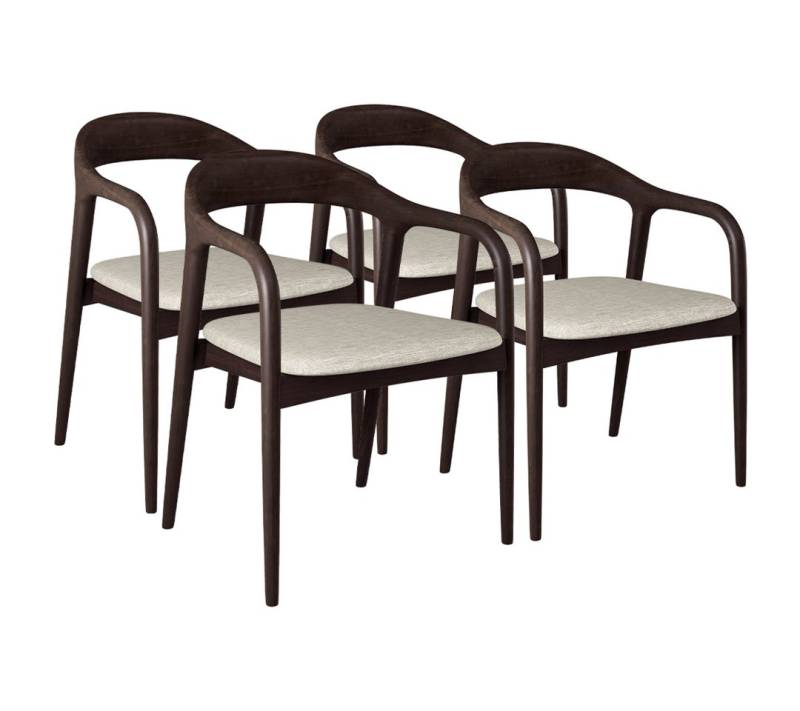 skølm Esszimmerstuhl Sól (Spar-Set auch ohne Sitzpolster erhältlich, 4 St), Armlehnestuhl aus Massivholz, dunkelbraun von skølm