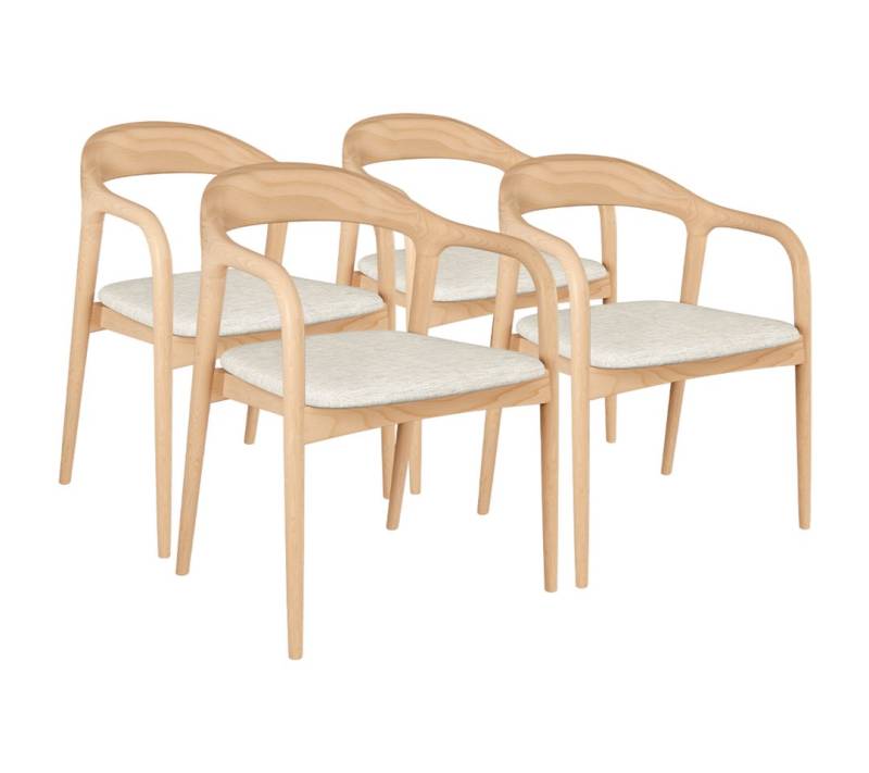 skølm Esszimmerstuhl Sól (Spar-Set auch ohne Sitzpolster erhältlich, 4 St), Armlehnestuhl aus Massivholz, natur von skølm