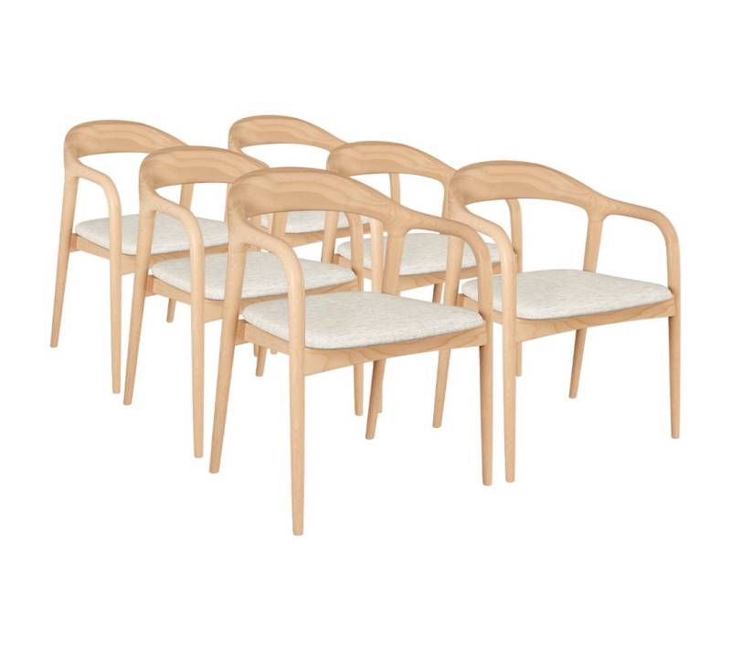 skølm Esszimmerstuhl Sól (Spar-Set auch ohne Sitzpolster erhältlich, 6 St), Armlehnestuhl aus Massivholz, natur von skølm